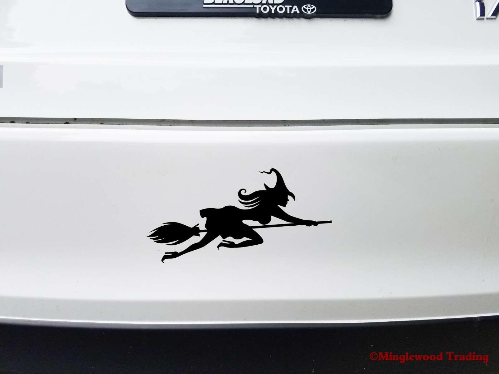 WITCH on BROOMSTICK Vinyl Sticker V5 Flying Halloween – Die Cut Decal