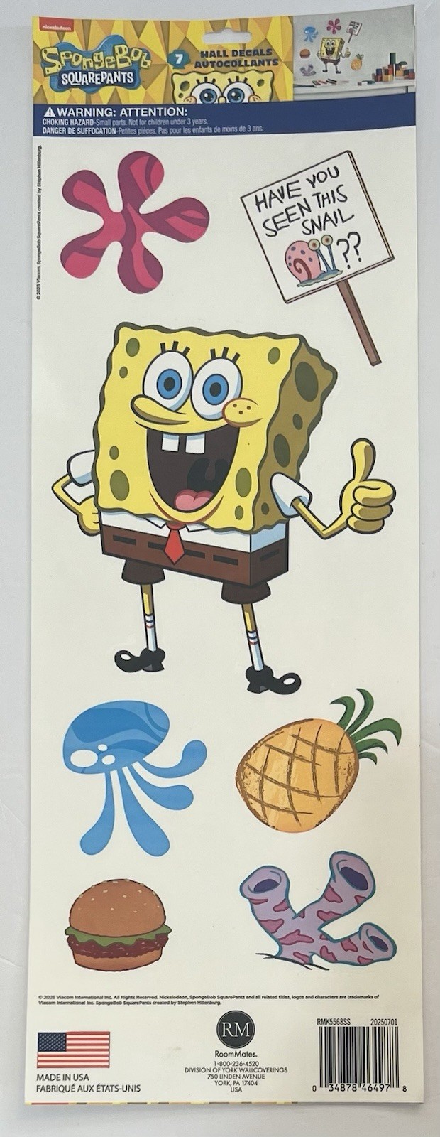SPONGE BOB SQUAREPANTS 7 Vinyl Removable wall stickers Wall Decals