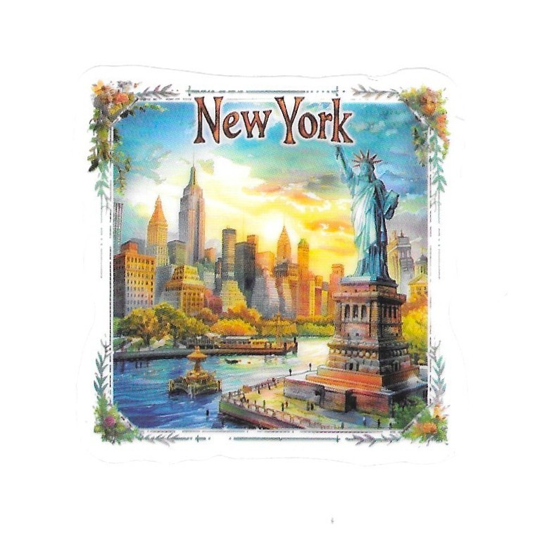 New York Statue Of Liberty Die Cut Clear City Vinyl Sticker Decal NY Skyline USA