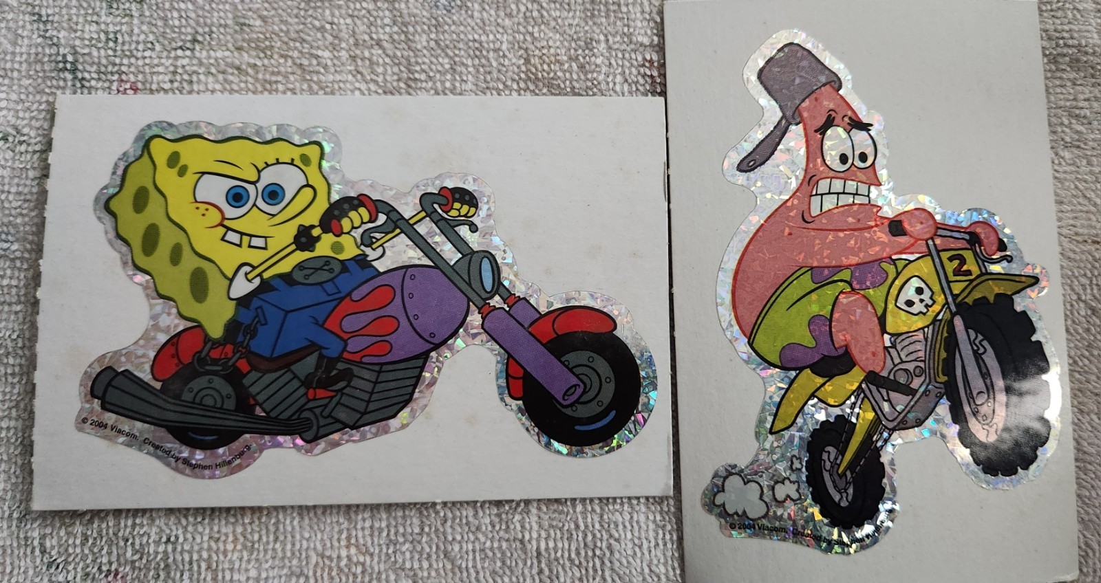 2004 SpongeBob & Patrick Holographic Sticker Motorcycle Biker Viacom Nickelodeon