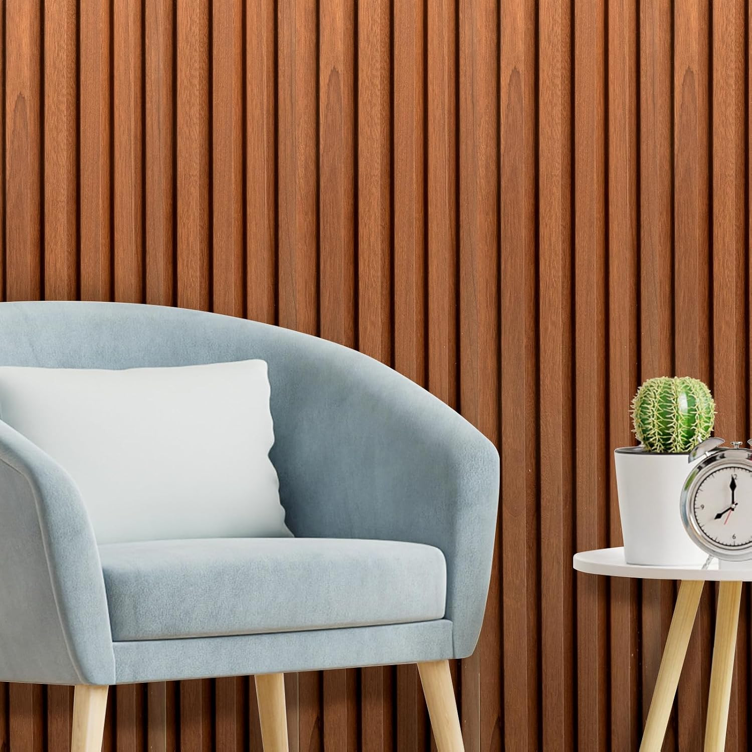 Art3D WPC Slat Wall Panels, 8-Pack 108 X 6 Inch 3D Wall Accents for Interior Wal