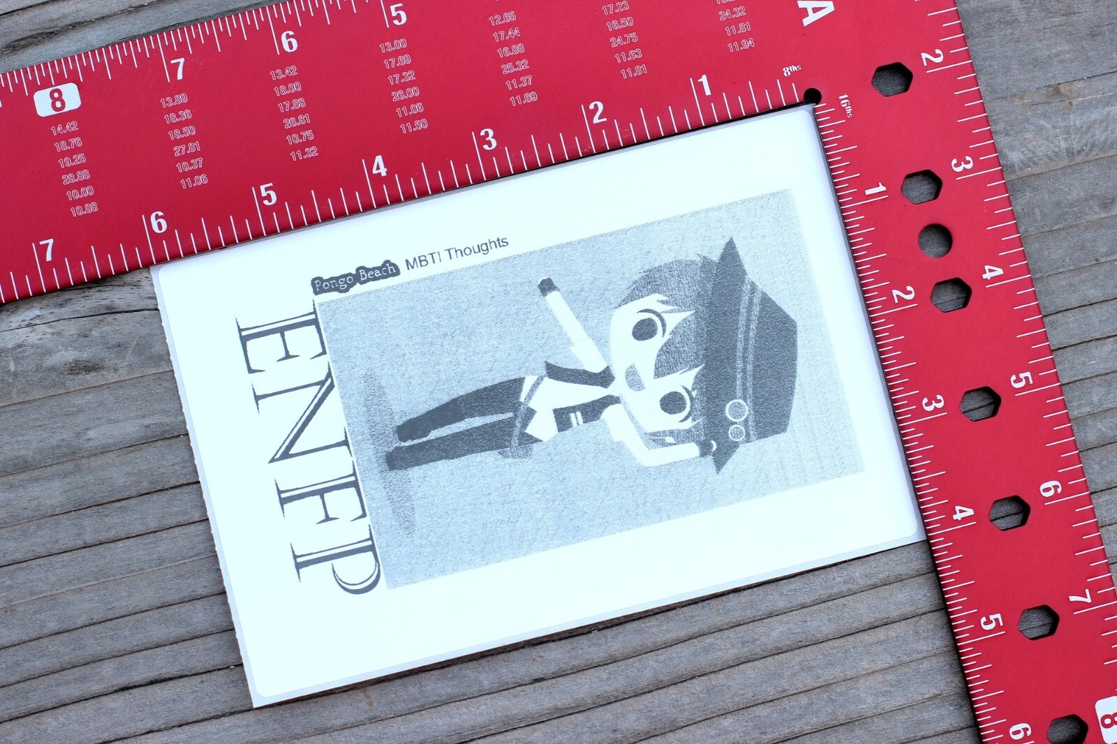 ENFP Boy B/W 4"x6" Thermal Sticker – Kawaii Anime Chibi – MBTI – Pongo Beach