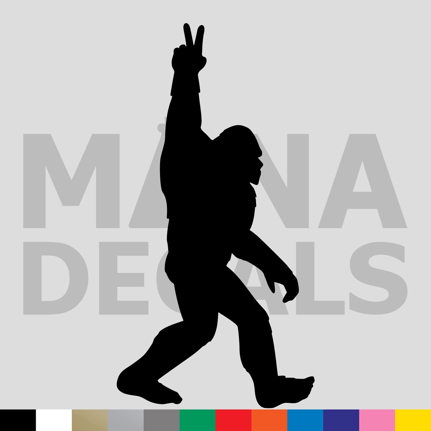 Sasquatch Peace Sign Vinyl Die Cut Decal Sticker – Bigfoot Yeti Cryptid Love