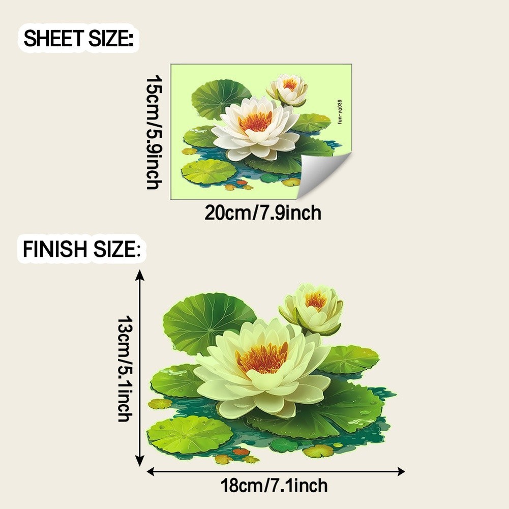 Removable Glow in Dark Lotus Wall Stickers for Bathroom Bedroom Office Decor