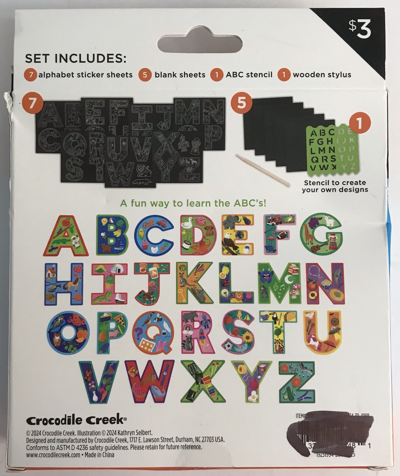 Crocodile Hunter ABC Scratch Art Sticker x 2 & 123 Scratch Art Stickers x 2 NEW