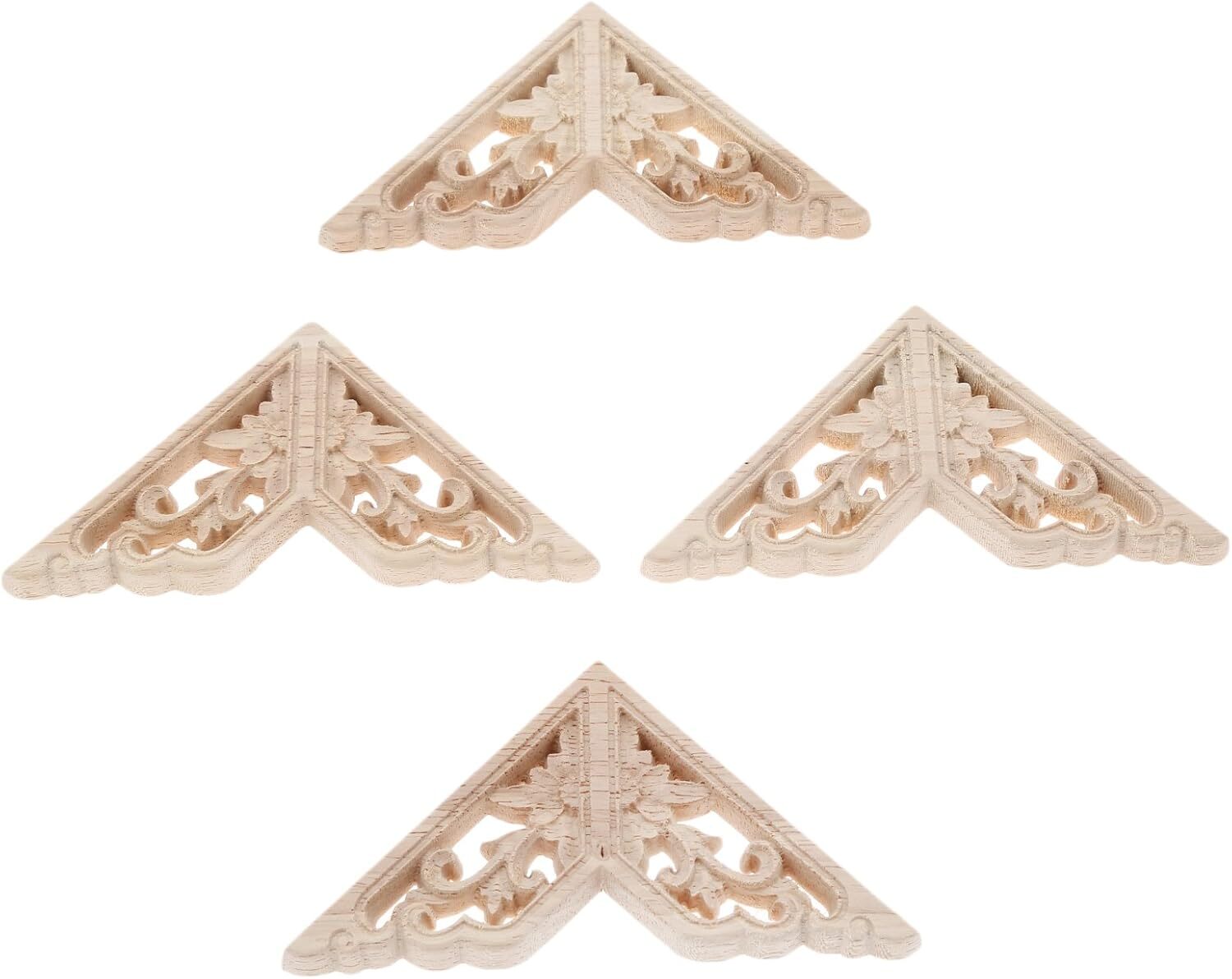 MUXSAM Wooden Decorative Appliques Onlays, 4-Pack 8x8cm/3.15"x3.15", 4 Pack