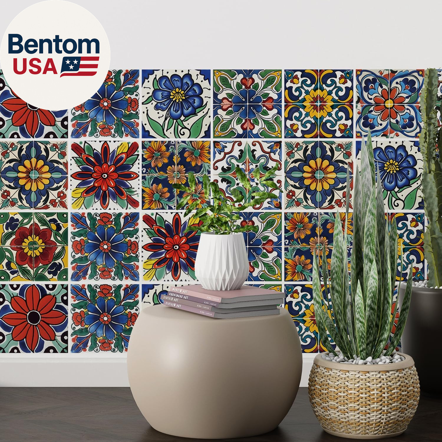 30 Pcs Mediterranean Style Peel and Stick Wall Tile Decals – Waterproof Vinyl St