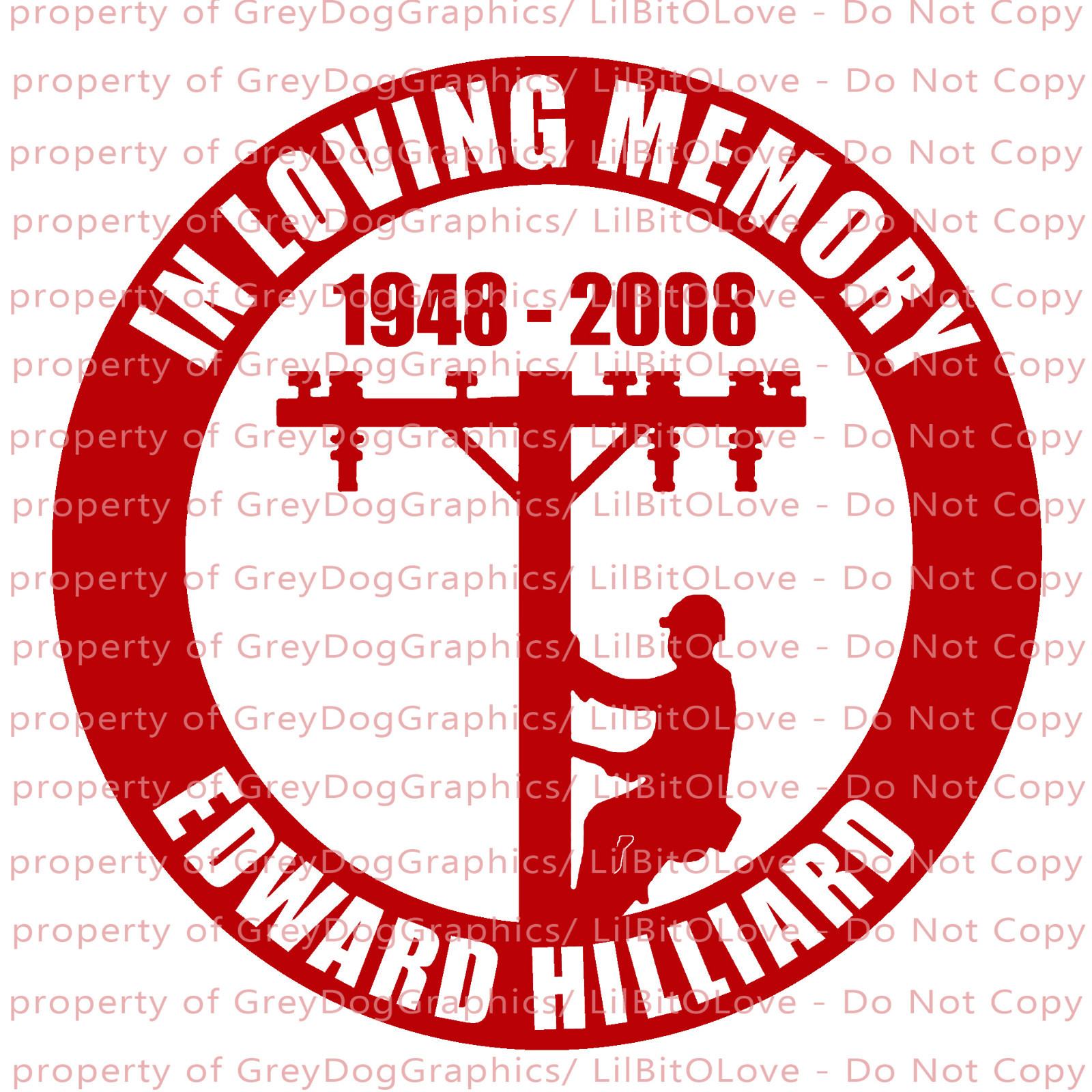 PERSONALIZED IN LOVING MEMORY VINYL DECAL LINEMAN ELECTRICAL POWER LINES STICKER