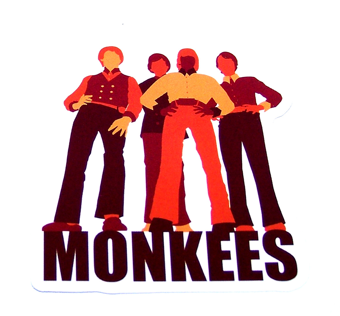THE MONKEES – Logo Die Cut Sticker Decal Music TV Band 1960's Rock Pop – Monkees