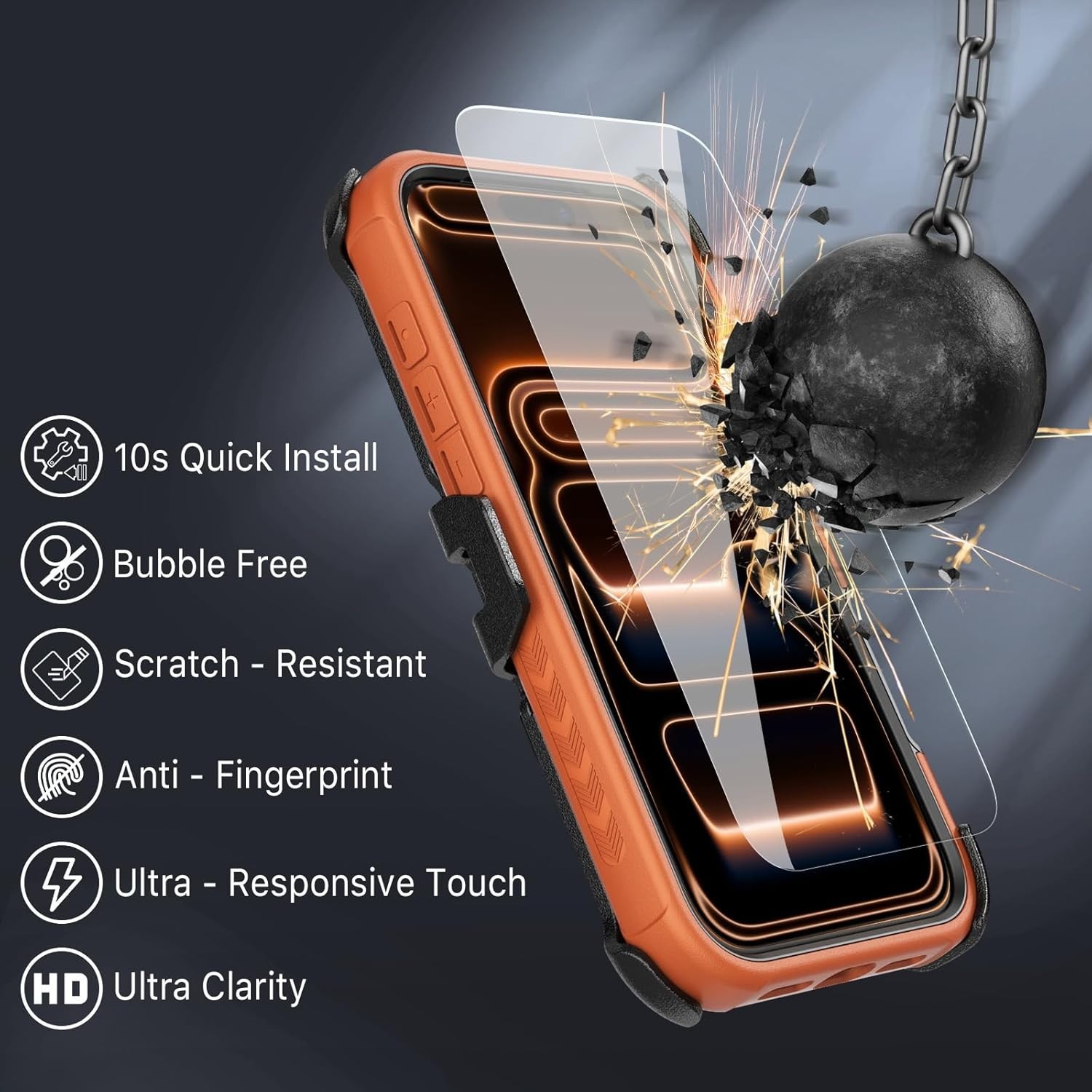 for iPhone 17 Pro Max Case with 17 Max, Cosmic Orange
