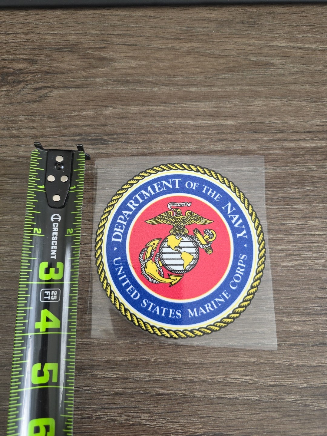 US Marine Corps Official Seal Raised UV DTF Sticker Decal Full Color 4 In X 4in