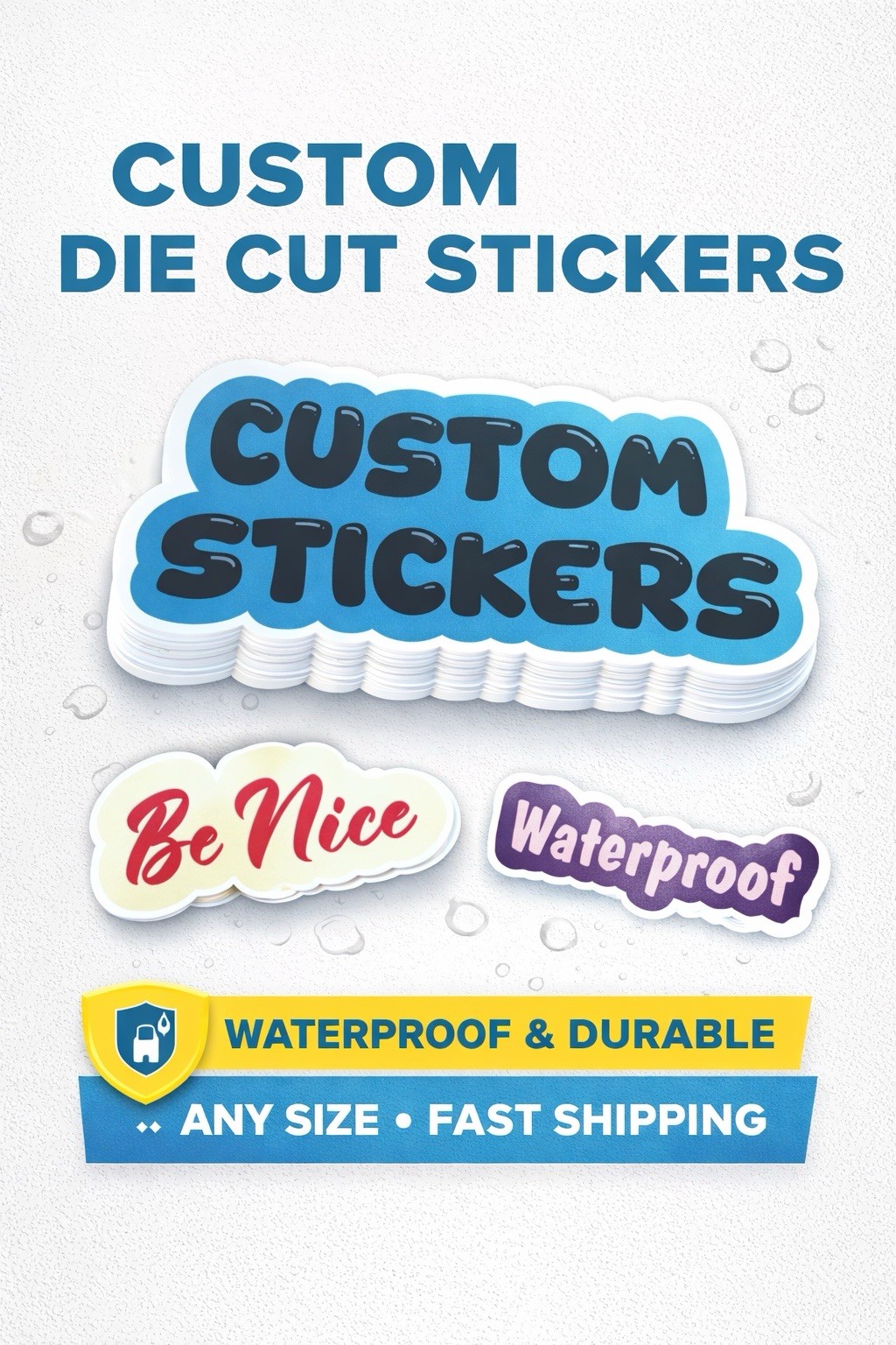 Custom Die Cut Logo Stickers Waterproof Vinyl Decals Business Product Labels