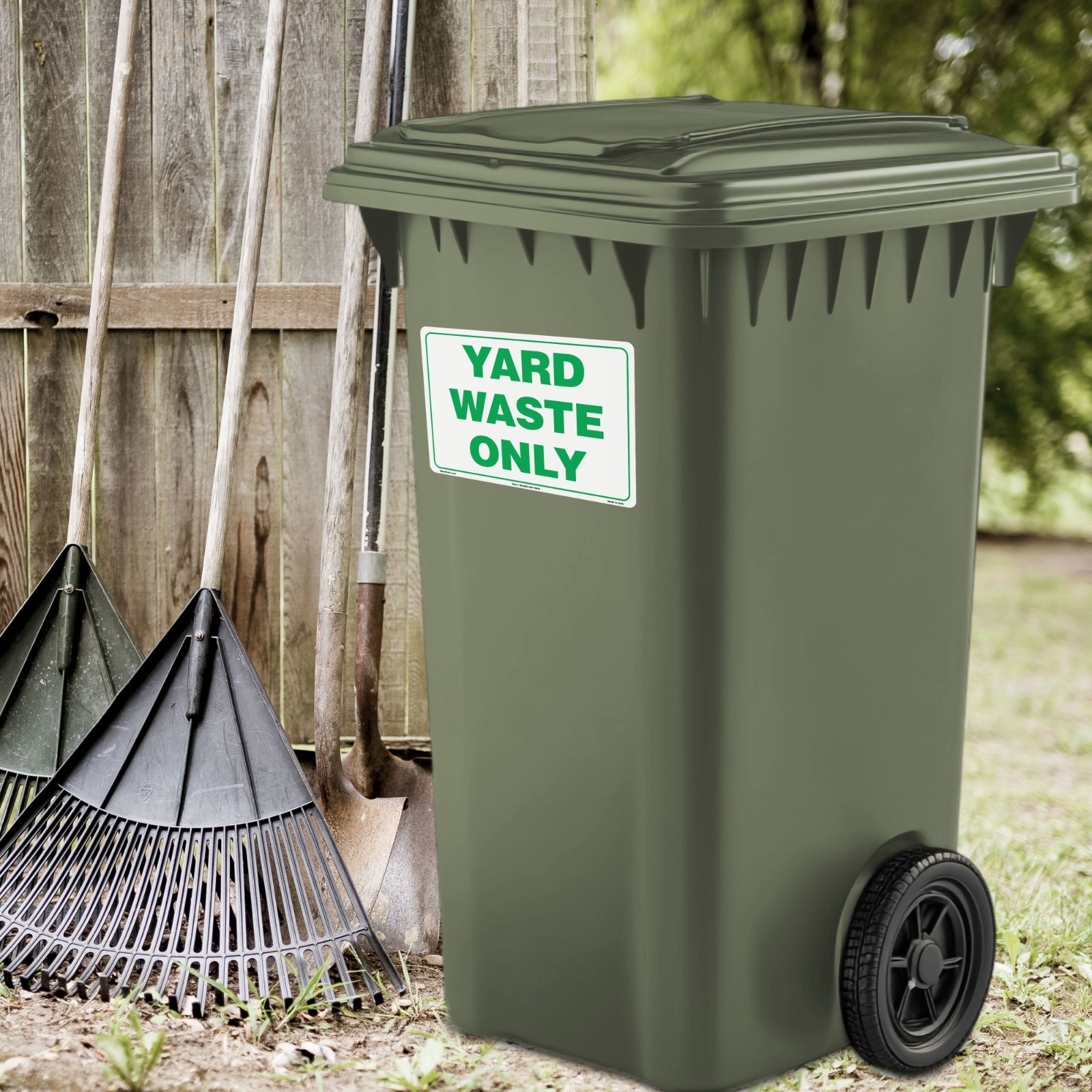 SIGNOGRAFX Yard Waste Sticker, Recycle Stickers for Trash Bins 04 Packs,10×7 in