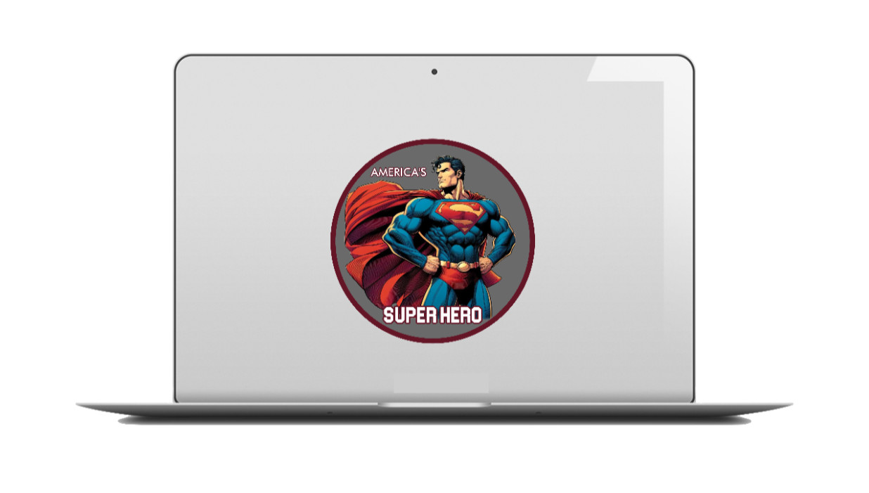 Superman (America's Hero) 4" Vinyl Decal Car Cooler Laptop Truck Smoker Trailer
