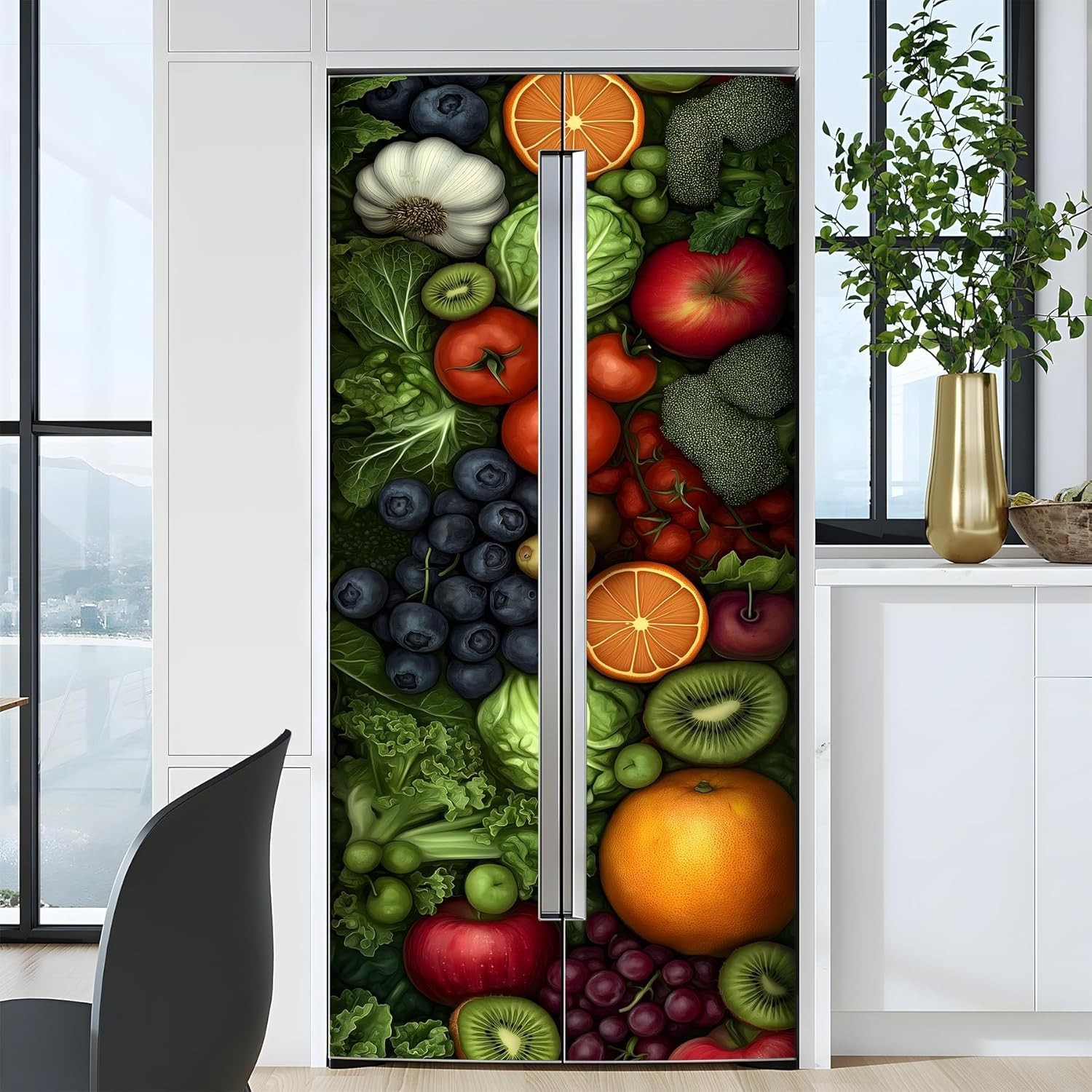 Self-Adhesive Refrigerator Wrap Set – Removable Vinyl Fridge Stickers, Peel &…