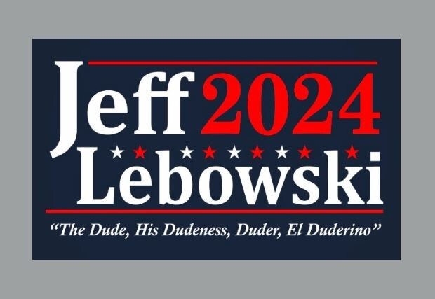 Big Lebowski for President 2024 Die Cut Glossy Fridge Magnet