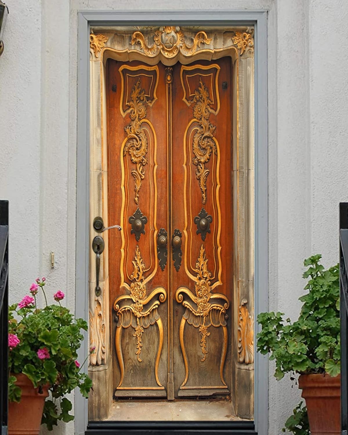 Door Decal Sticker – Luxury Wood Grain,Peel and Stick Mural,Combined Size 36"…