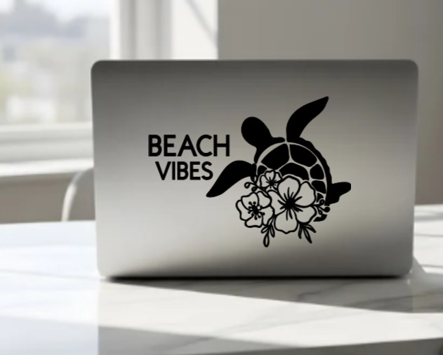 Beach Vibes Summer Vinyl Decal Bumper Sticker Car Window Mirror Art Craft Wall