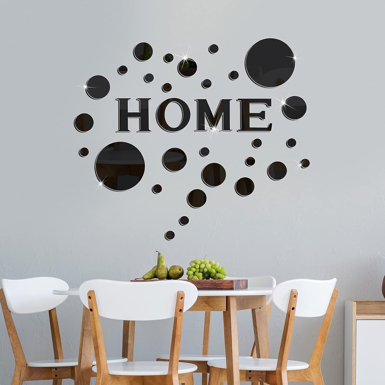 Decorative 3D Removable Acrylic Letter and Circle Wall Decals – Home Style