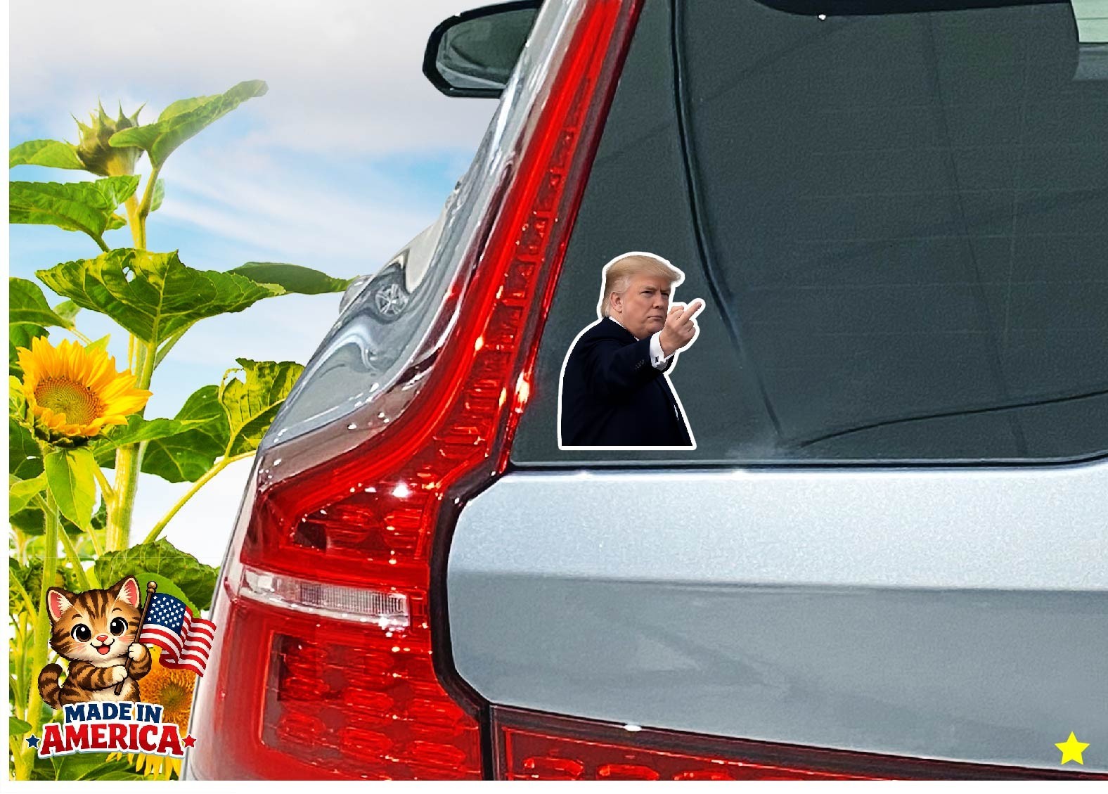 Trump Middle Finger Decal Sticker Flipping Off Political MAGA F*** You Funny USA