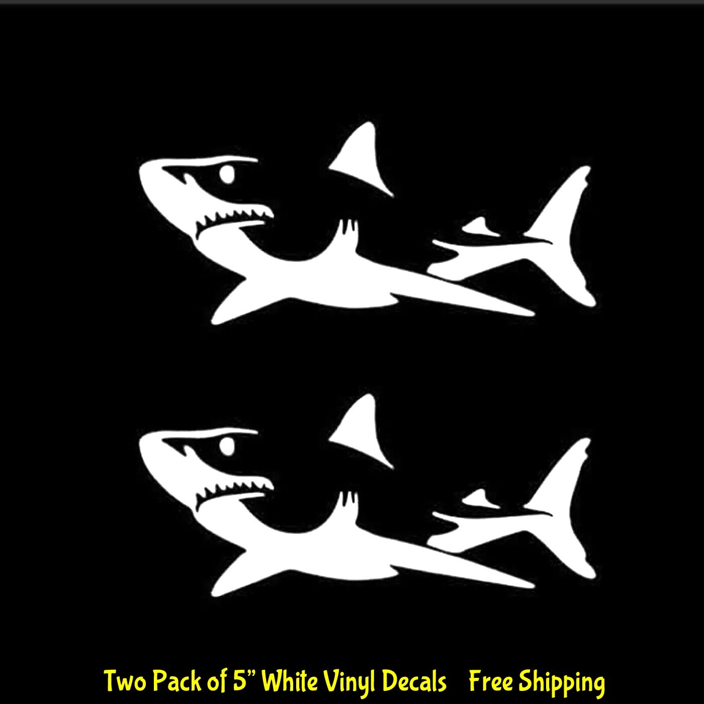 Great White Shark White Vinyl Decal Car Truck Window Laptop Tablet Notebook