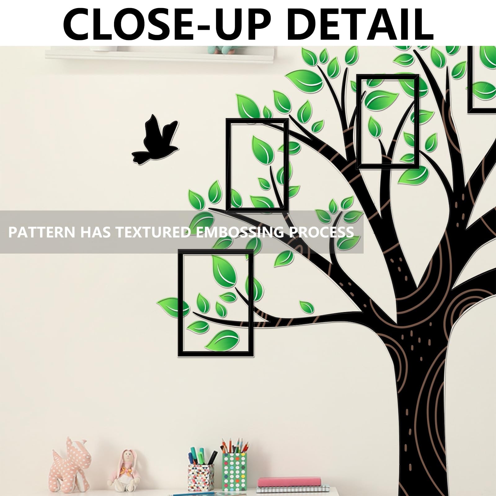 4 Sheets Large Family Photo Frame Tree Wall Stickers, DIY Leaves Family Tree …