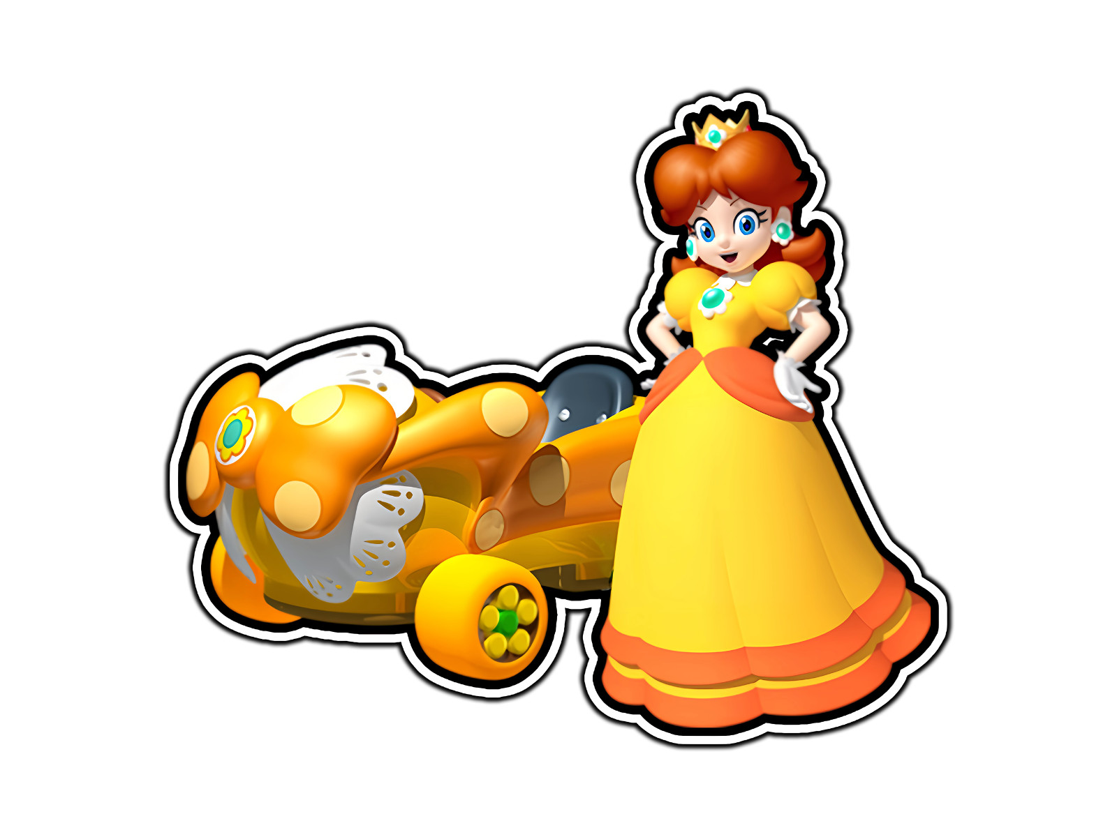 Princess Daisy Mario Kart #1 Mushroom Kingdom Sticker Waterproof Vinyl Decal