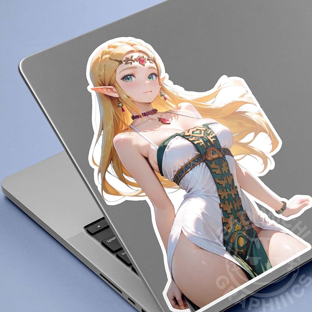 Elf Zelda Waifu Pin-up Style beuitiful 7in Anime Car laptop Vinyl Sticker 002