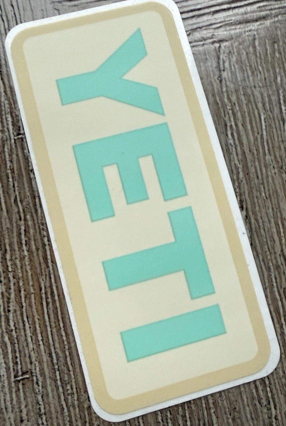 YETI AUTHENTIC STICKER Light Teal and Orange Decal Vinyl 4 Inches Collect WoW!!
