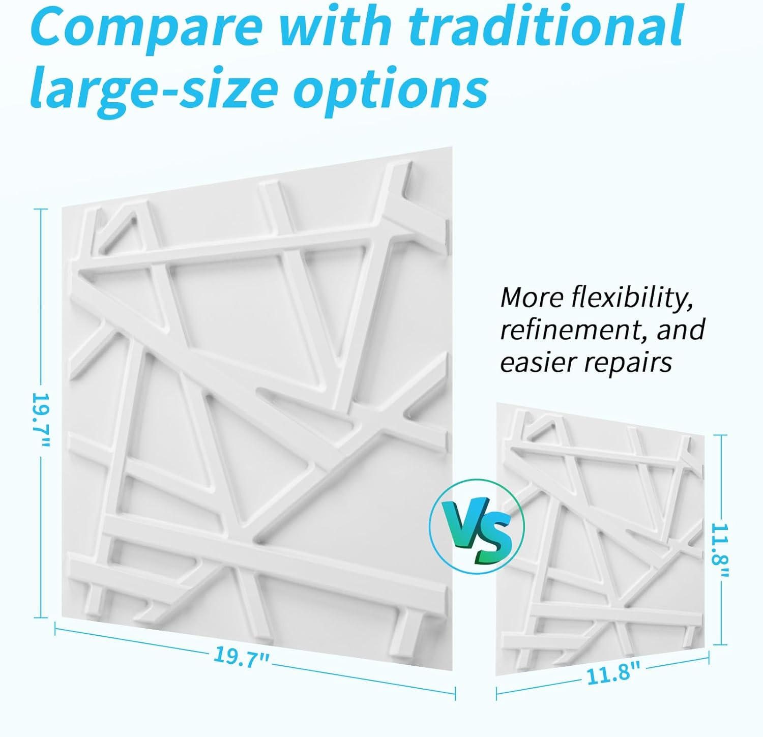 100 Pack 3D White PVC Wall Panels – 97 Sq.Ft. Stylish Interior Décor