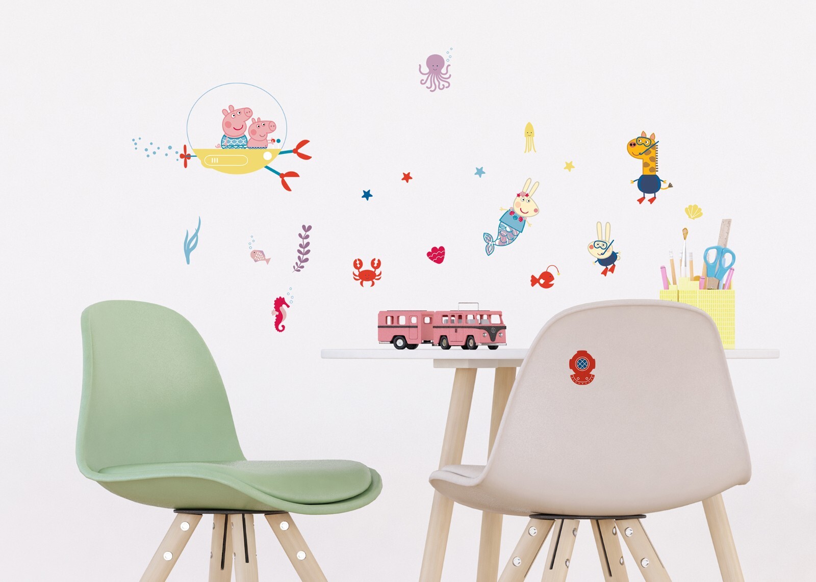 Peppa Pig Wall STICKERS 30x30cm decals SET kids bedroom children girl decor
