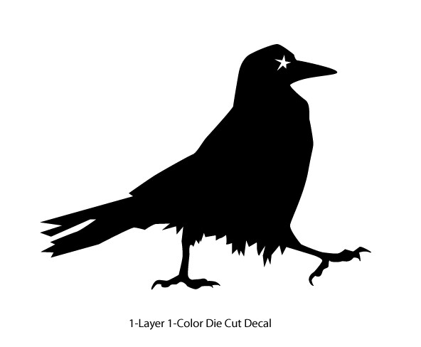 Birds – Star-eyed Raven/Crow/Corvid Decal – 6Yrs Outdoor Vinyl Die Cut Sticker