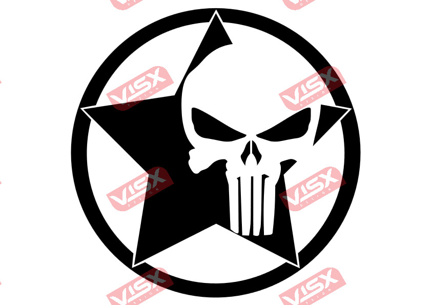 Skull Punisher Decal Sticker Skull Vinyl Car Truck Window Laptop Bumper Graphic