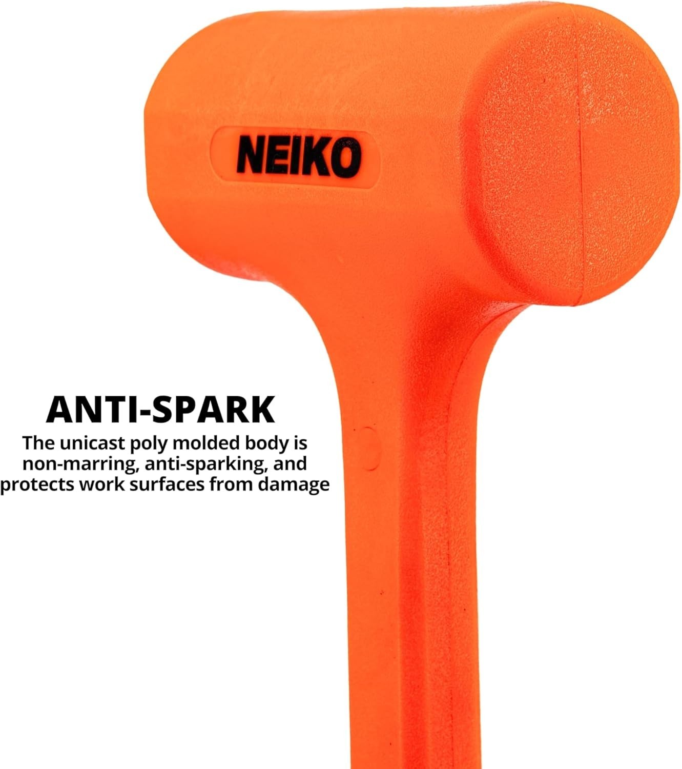 02888A Dead Blow Hammer Set, 3pc Neon Orange Deadblow Mallet, 1lb, 2lb, 3lb Hamm