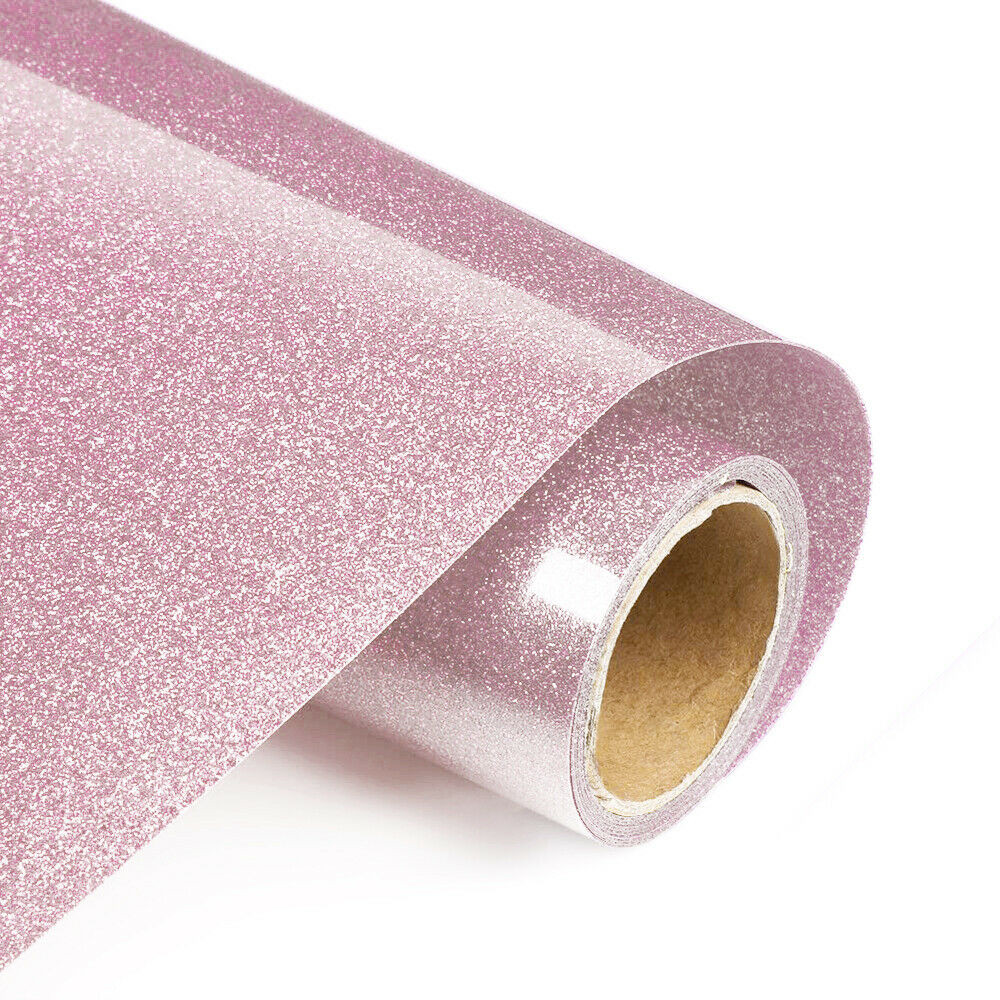 2 Rolls 12inx10ft Glitter Heat Transfer Vinyl Roll Heat Press HTV Iron On Film