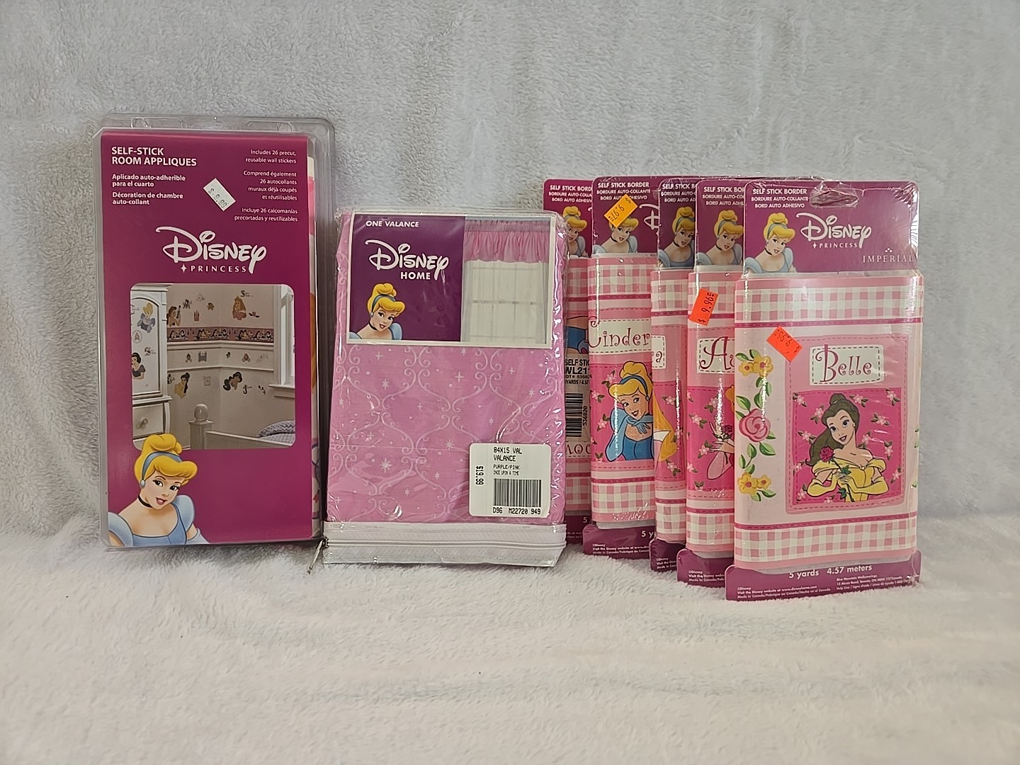 Disney Princess Vtg Y2K Bedroom Decor Lot Of 7 NOS Wall Border Valance Applique