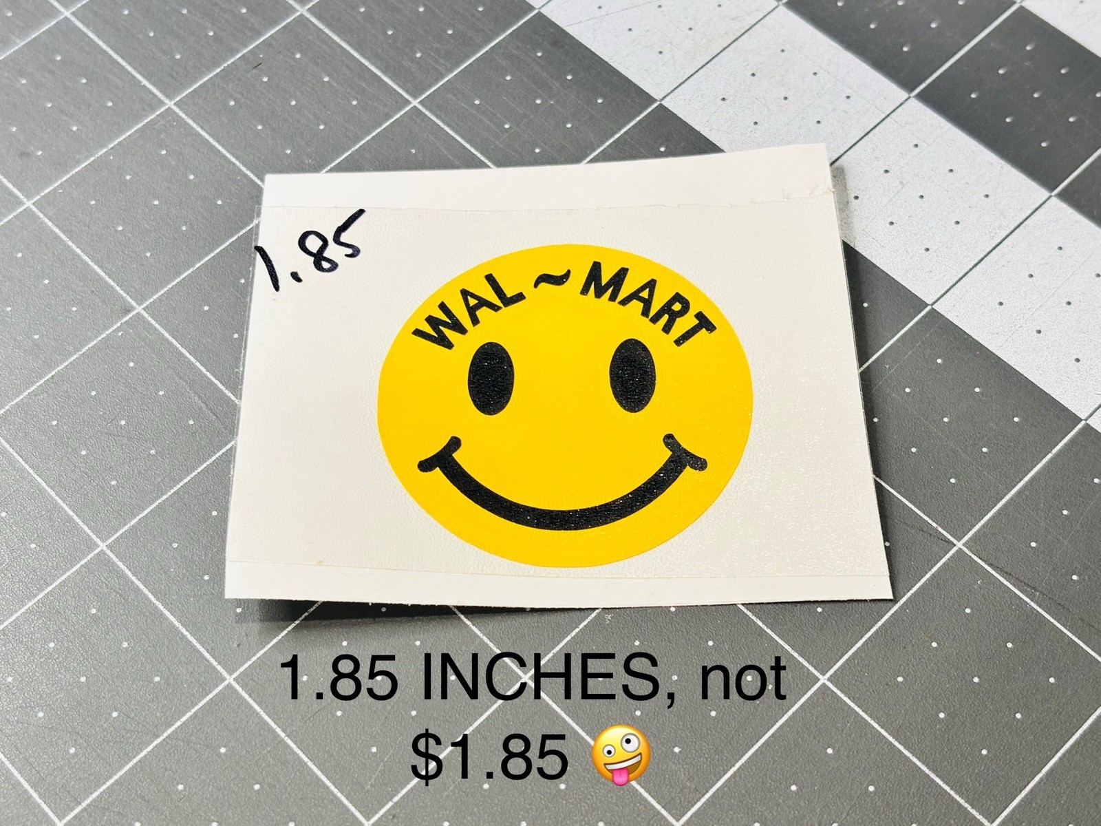 TWO Walmart Smiley Face Die Cut Vinyl Decals "Stickers"