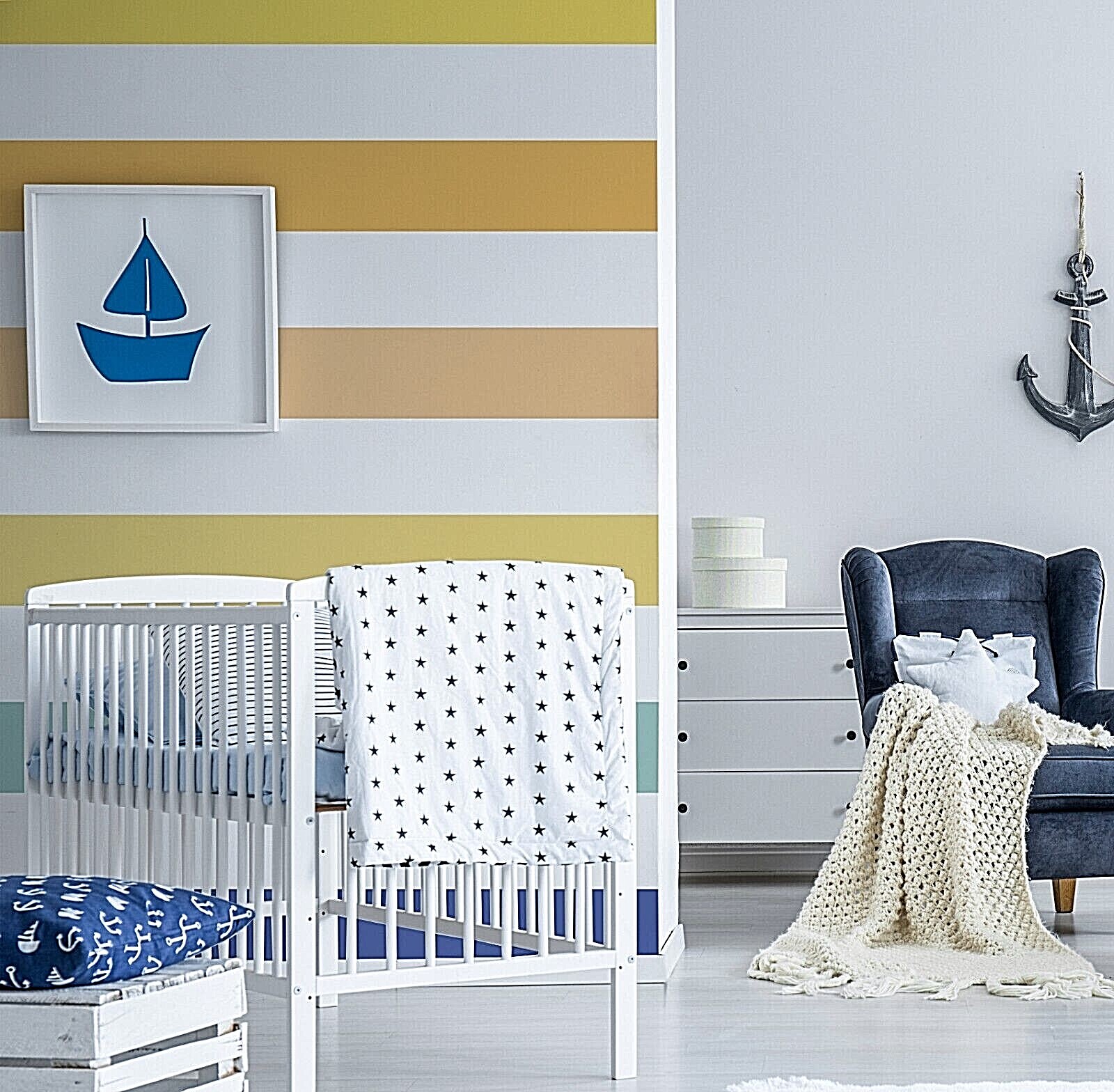 Colorful Wall Stripes, Rainbow Wall Decals, Mural, Sticker, Wall Decoration 449