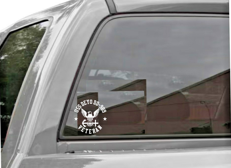 USS DEYO DD-989 VETERAN Vinyl Window Decal U.S. NAVY
