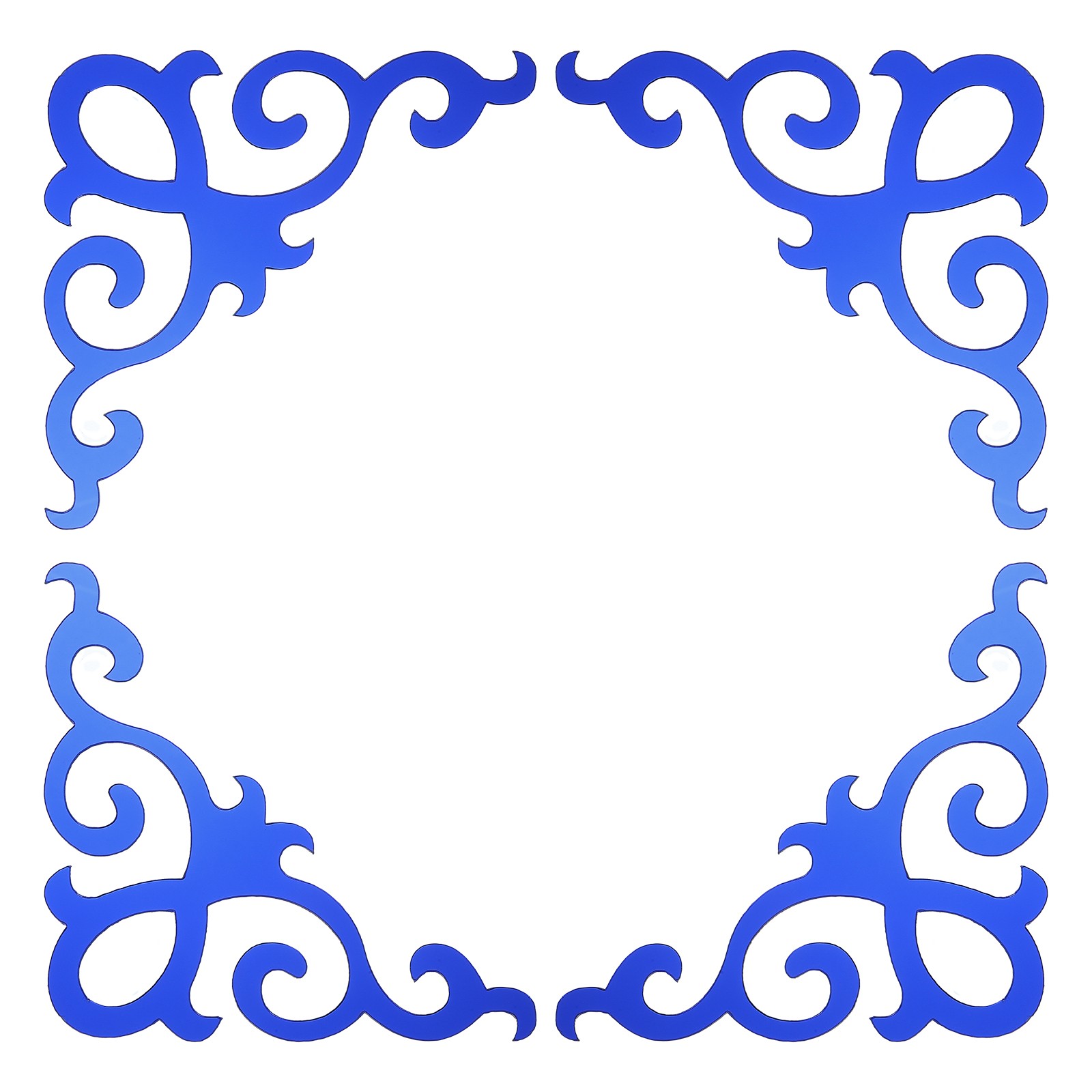 8 Pcs Seif-Adhesive Wall Sticker Mirror Decals for Home, Dark Blue (10x10cm)