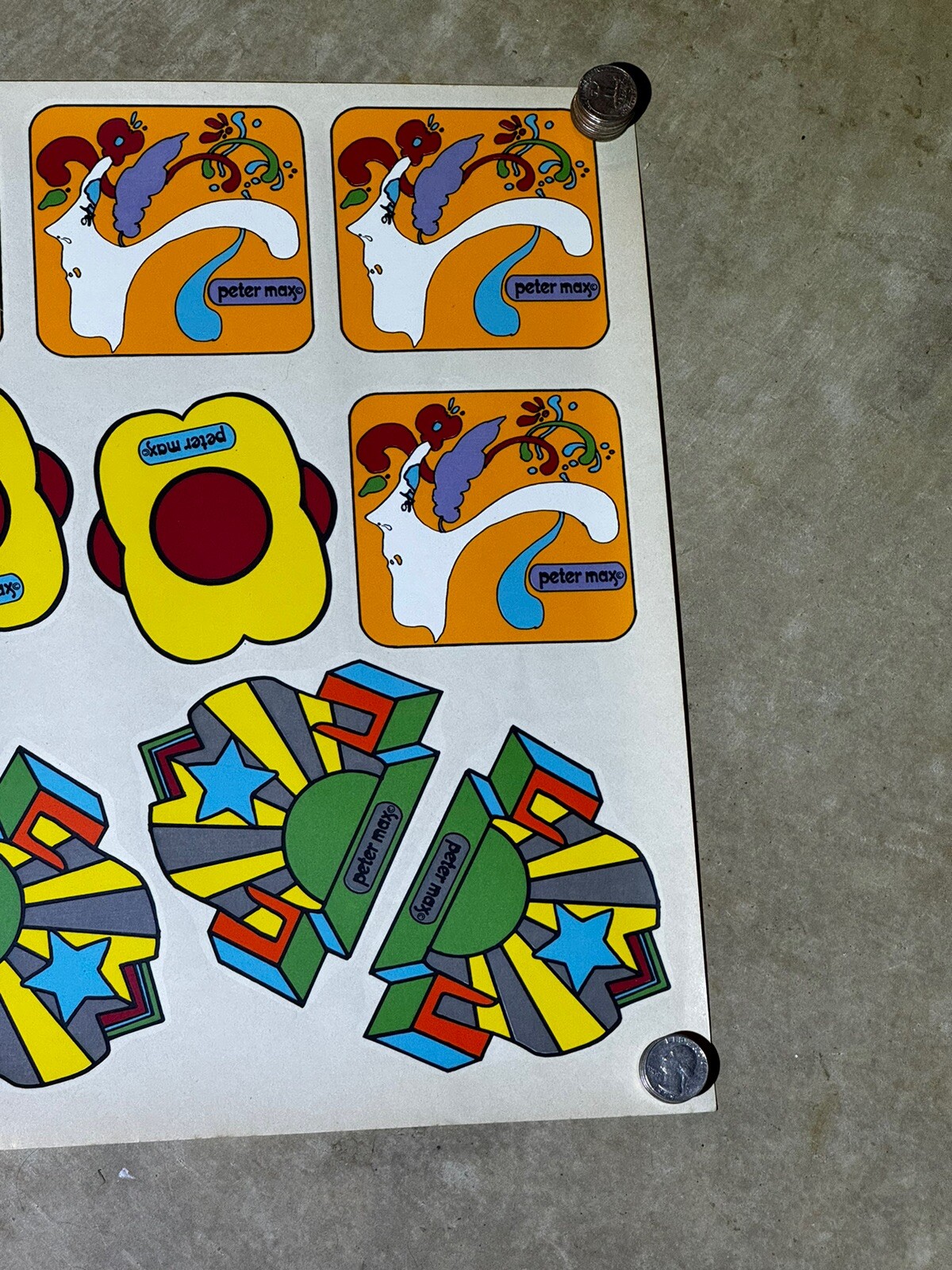 Peter Max Flower Power Decal 1970 Cookware Decals Hippie Groovy Kitchenware