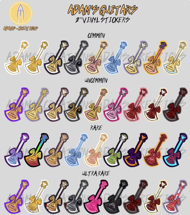 Adam’s Guitars – Hazbin Hotel Fanmade 2” Vinyl Stickers