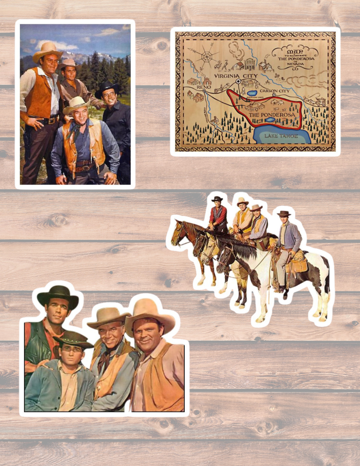 Bonanza Retro TV 4pc Sticker Pack