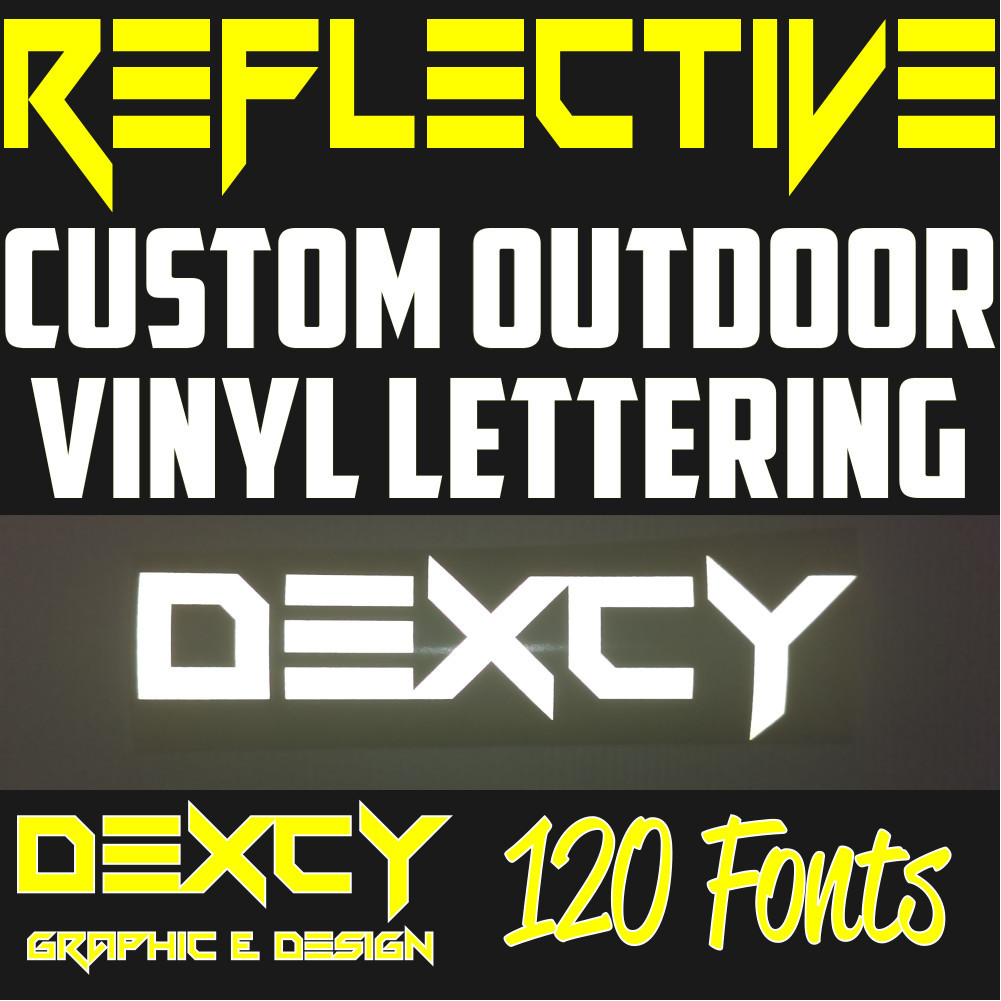 1" – 14" Custom Outdoor REFLECTIVE Vinyl Lettering Decal Sticker Car Window Sign
