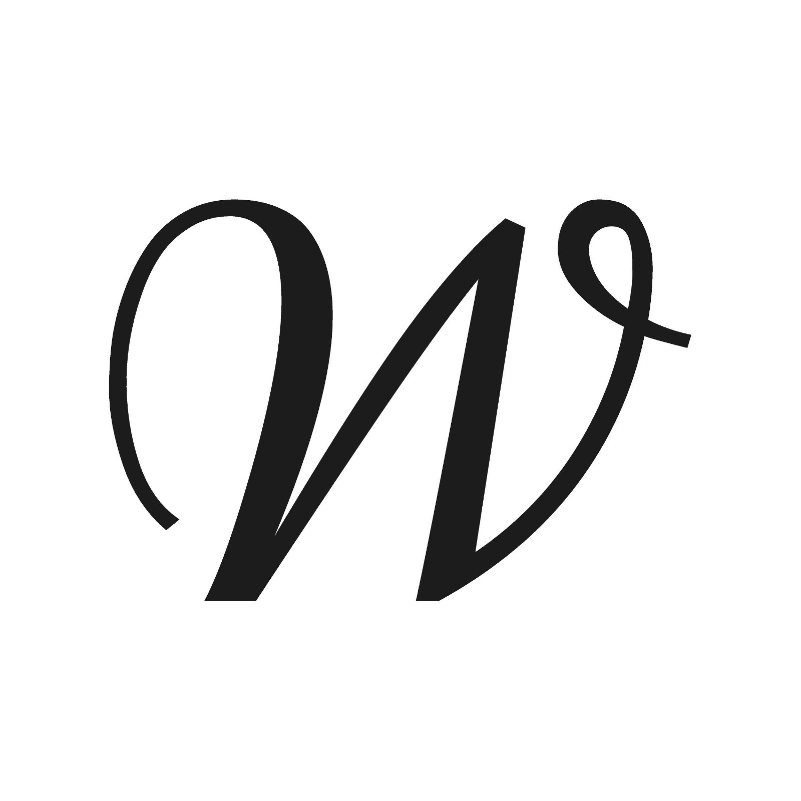Script Letter W Initial Font Vinyl Sticker Decal Monogram Elegant