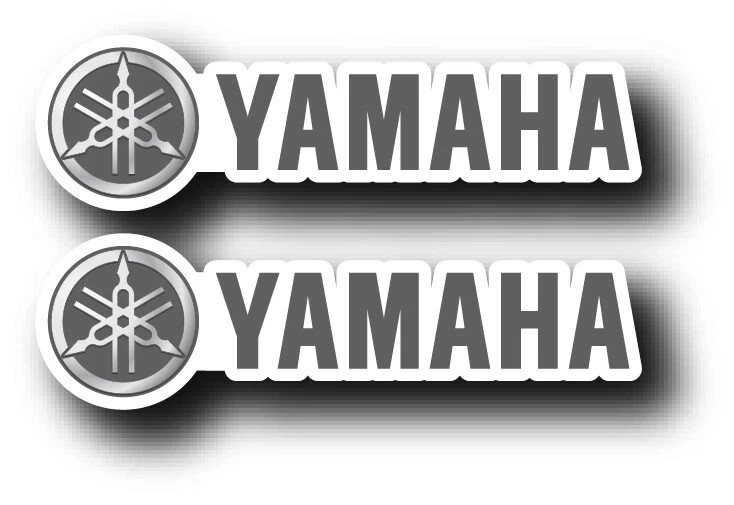 2X YAMAHA GREY DECAL STICKER USA MADE TRUCK VEHICLE FISHING BOATS MOTOR BASS CAR
