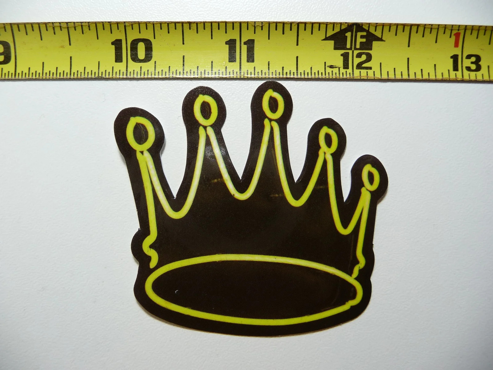 SILLY CROWN PARTY NEON STYLE SMALL STICKER DECAL COLORFUL FUNNY