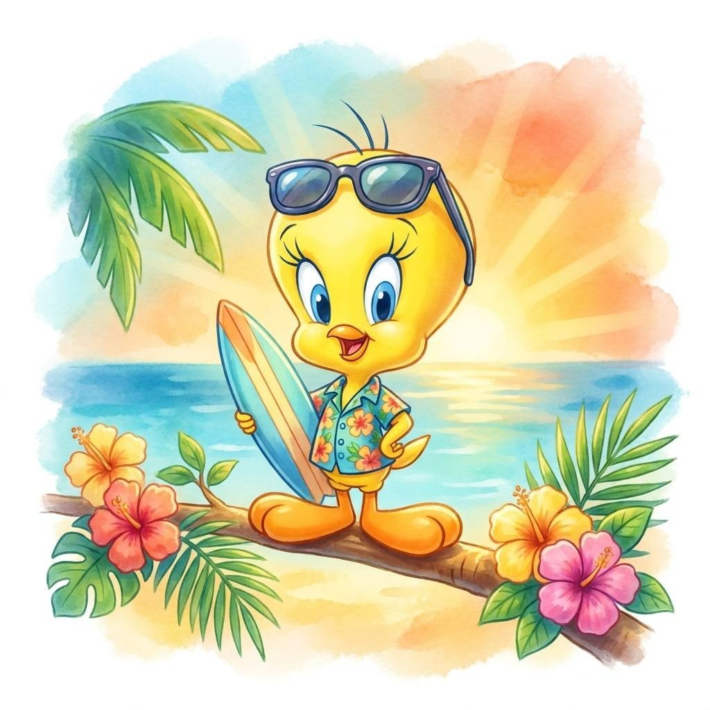 Twitty Bird Summer Sticker Decal 4 Laptop Wall Mirror Cup Tumblr Locker Bin