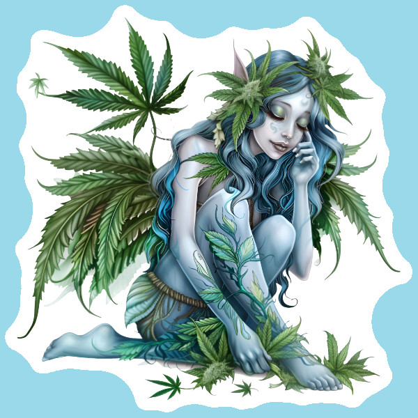 Stoner Vinyl Sticker Fairycore Weed Fairy Decal 420 Marijuana Whimsical Fairy