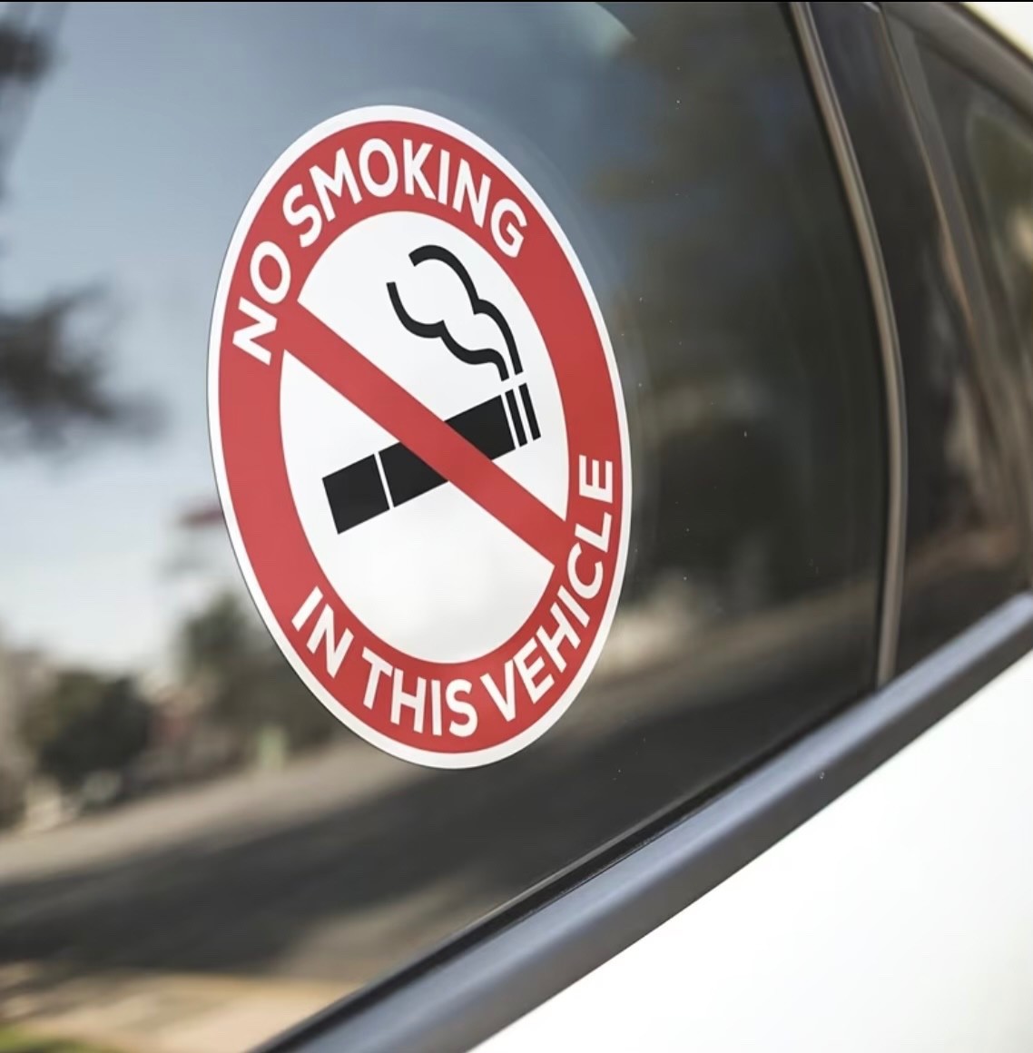 No Smoking in this Vehicle – 2” inch Vinyl Sticker Car Bus Auto Truck Train